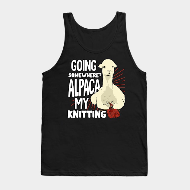 Funny Knitting Lover Alpaca Knitter Gift Tank Top by Dolde08